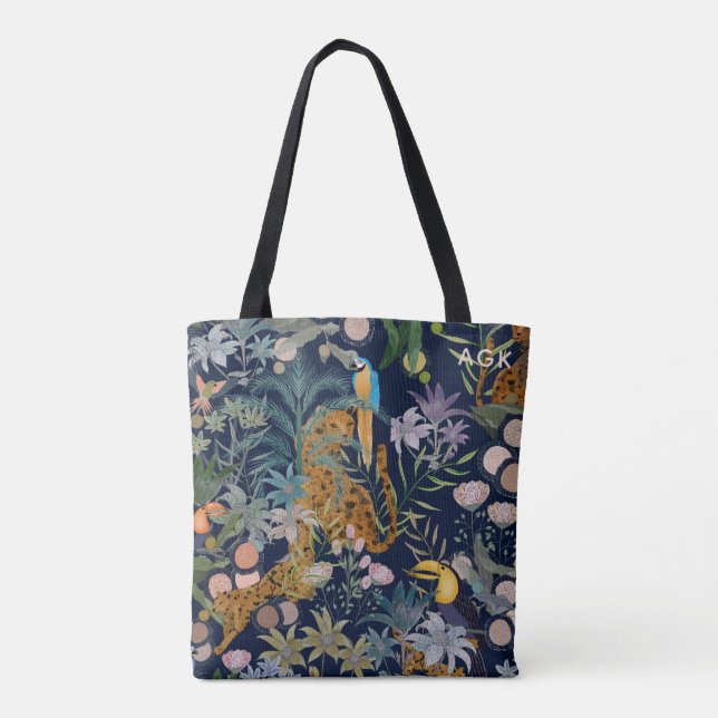 Elegant Leopards jaguars  animals birds Tote Bag (Back)