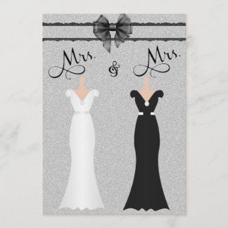 Elegant Lesbian Gay Two Brides Wedding Invitation