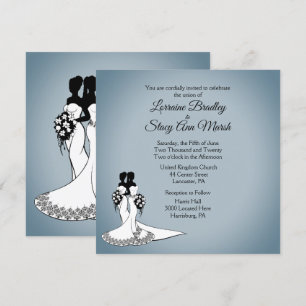 Elegant Lesbian Wedding Invitation