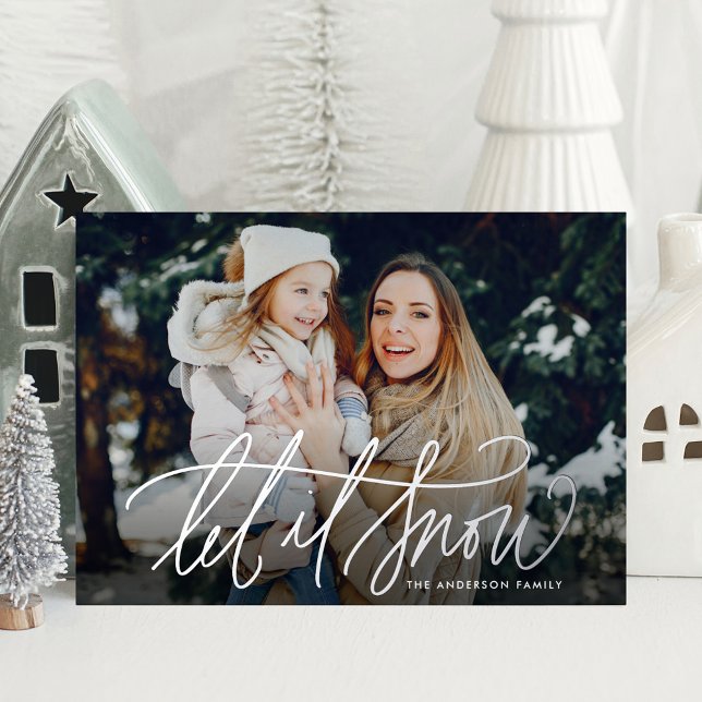 Elegant Let It Snow Photo Foil Holiday Card (Creator Uploaded)