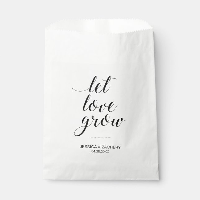 Elegant Let Love Grow Seed Favours Wedding Favour Bag (Front)