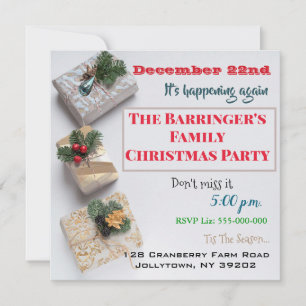 Elegant Let's get together Christmas Party Invitation