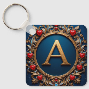 Elegant Letter A With Golden Heart Details ✨ Keychain