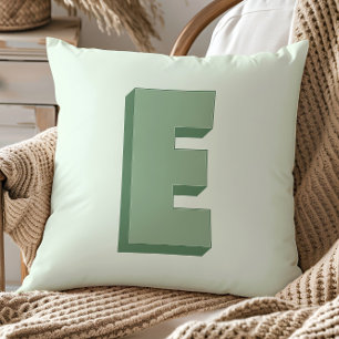 Elegant Letter E Monogram Personalized Initial Throw Pillow
