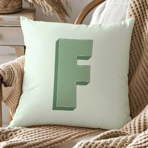Elegant Letter F Monogram Personalized Initial Throw Pillow