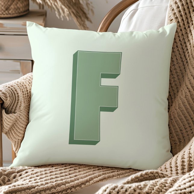 Elegant Letter F Monogram Personalized Initial Throw Pillow (Creator Uploaded)