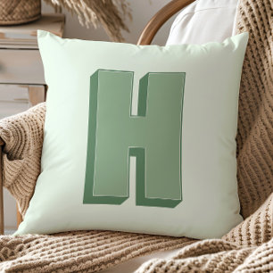Elegant Letter H Monogram Personalized Initial Throw Pillow