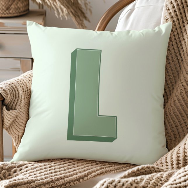 Elegant Letter L Monogram Personalized Initial Throw Pillow (Creator Uploaded)