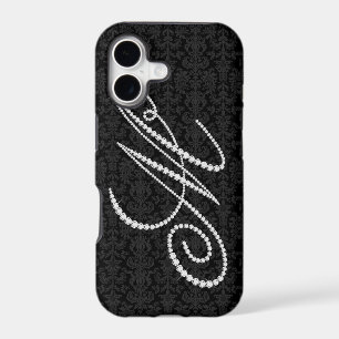 Elegant Letter M Sparkling Diamonds-Monogram