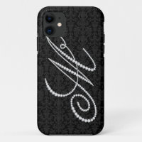 Elegant Letter M Sparkling Diamonds-Monogram