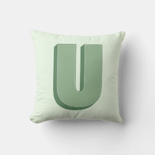 Elegant Letter U Monogram Personalized Initial Throw Pillow