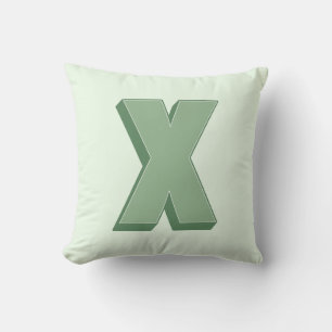 Elegant Letter X Monogram Personalized Initial Throw Pillow