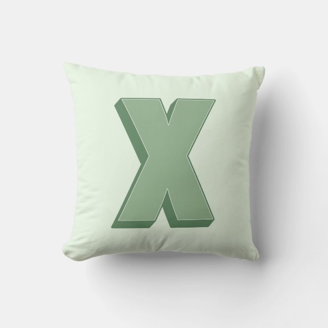 Elegant Letter X Monogram Personalized Initial Throw Pillow (Front)