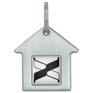 Elegant Letter X Monogram Pet ID Tag