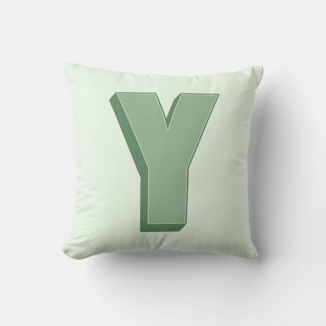 Elegant Letter Y Monogram Personalized Initial Throw Pillow (Front)