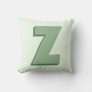 Elegant Letter Z Monogram Personalized Initial Throw Pillow