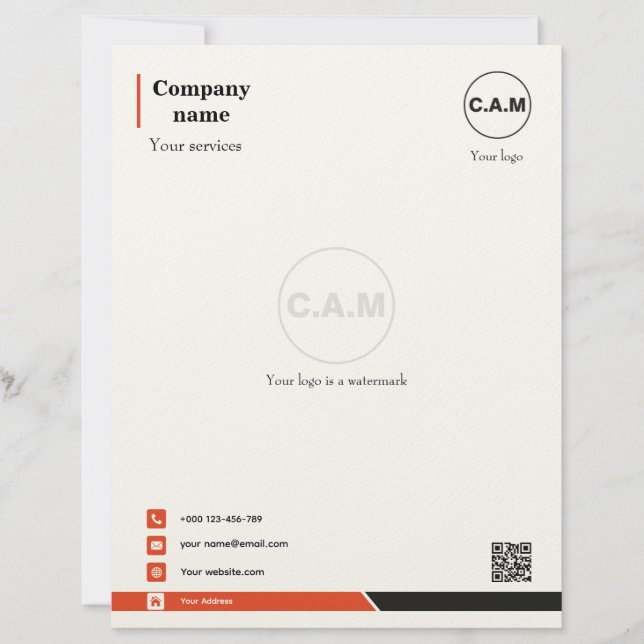 Elegant Letterhead Template for Personal Brands (Front)