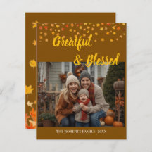 Elegant Lettering Custom Thanksgiving family photo