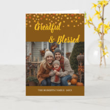 Elegant Lettering Custom Thanksgiving  folded Card