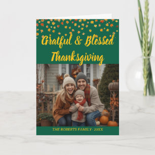 Elegant Lettering Custom Thanksgiving  folded Card