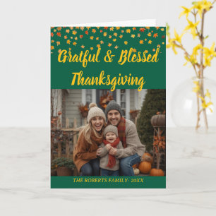 Elegant Lettering Custom Thanksgiving folded Card