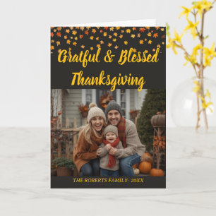 Elegant Lettering Custom Thanksgiving folded Card