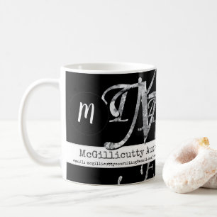 Elegant Lettering for Business Custom Black Coffee Mug