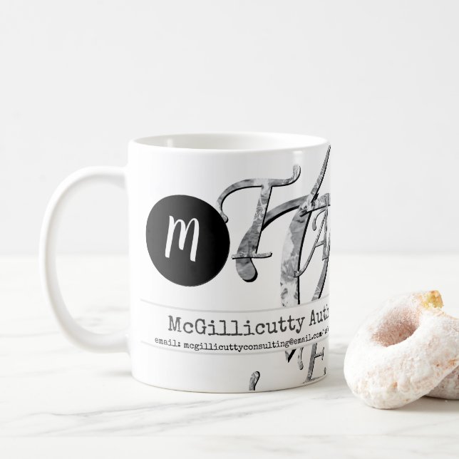 Elegant Lettering for Business Custom Coffee Mug (With Donut)