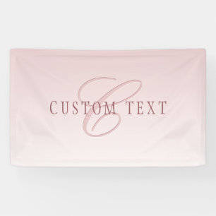 Elegant Lettering & Monogram   Rose Ombre Banner