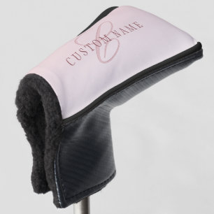 Elegant Lettering & Monogram   Rose Ombre Golf Head Cover