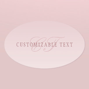 Elegant Lettering & Monogram   Rose Ombre Oval Sticker
