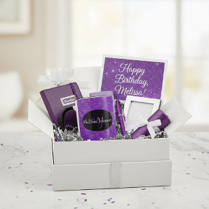 Elegant  lettering on Black & purple glitter   Mug