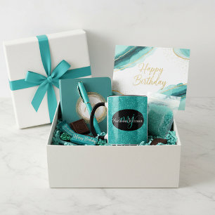 Elegant lettering on Black, teal glitter Mug