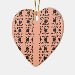 Elegant Letters of Love: A Rose Transformation Ceramic Ornament