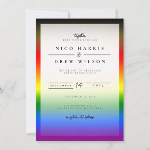 Elegant LGBTQ+ BIPOC Pride Wedding  Invitation