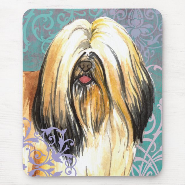 Elegant Lhasa Apso Mouse Pad (Front)