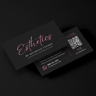 Elegant Licensed Aesthetician Aesthetics Script Pi Business Card