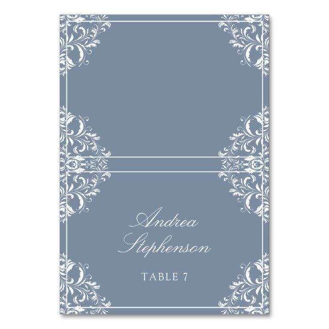 Elégant lieu de mariage / Cartes de nom (bleu pous (Par défaut)