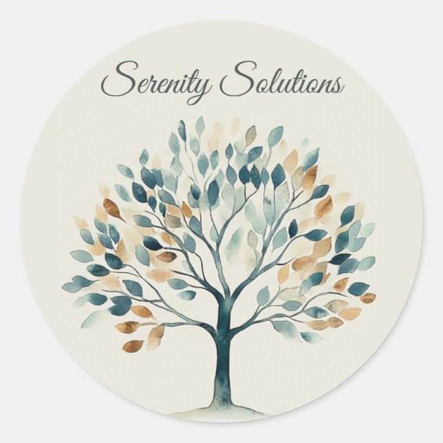 Elegant Life Coach Classic Round Sticker (Front)