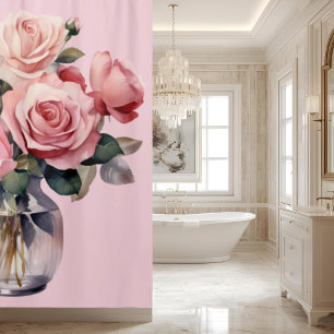Elegant Ligh Blush Pink Roses Shower Curtain