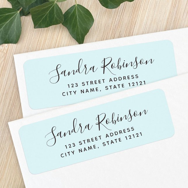 Elegant light aqua blue return address labels (Creator Uploaded)