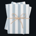 Elegant Light Blue and White Striped Pattern Wrapping Paper Sheet<br><div class="desc">Simple light blue stripes wrapping paper - perfect for weddings,  bridal showers,  and birthdays.</div>