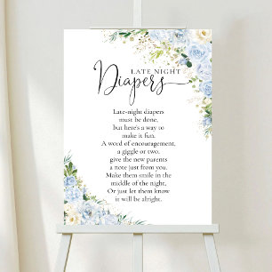 Elegant Light Blue Baby Shower Poster