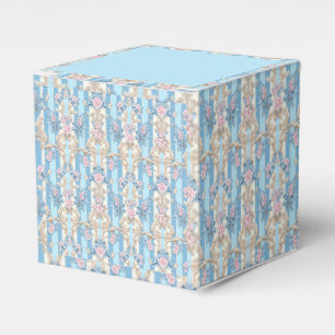 Elegant light blue baroque pattern favor box