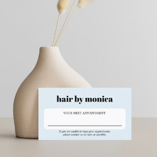 Elegant Light Blue Bold Beauty Salon Appointment Card