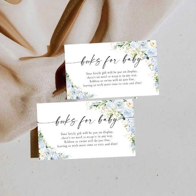 Elegant Light Blue Books For Baby Enclosur Enclosure Card (Creator Uploaded)