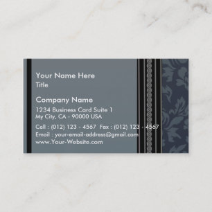 Elegant light blue damask business card