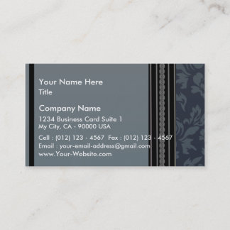 Elegant light blue damask business card