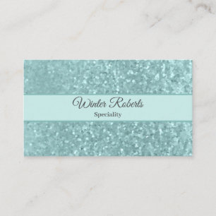 Elegant light blue glitter business card