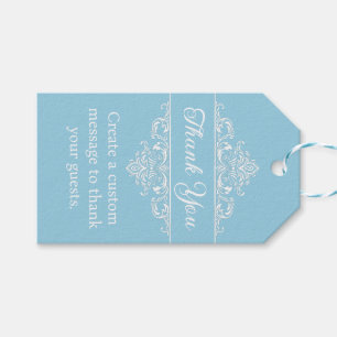 Elegant Light Blue Quinceañera Butterfly Birthday Gift Tags